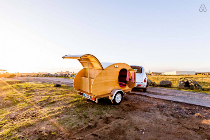 Teardrop mini caravane en bois