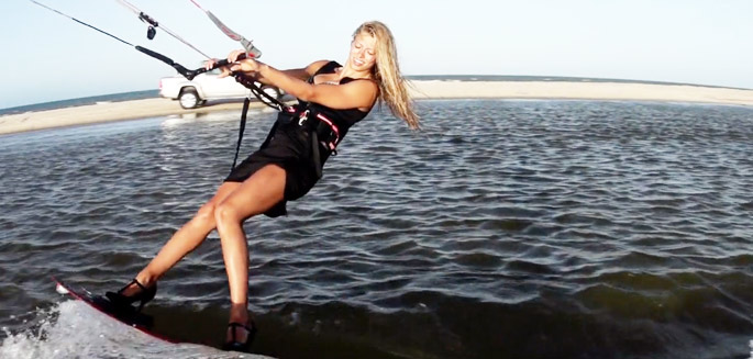 kitesurf en talons aiguilles