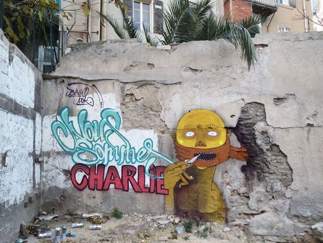 street art je suis charlie