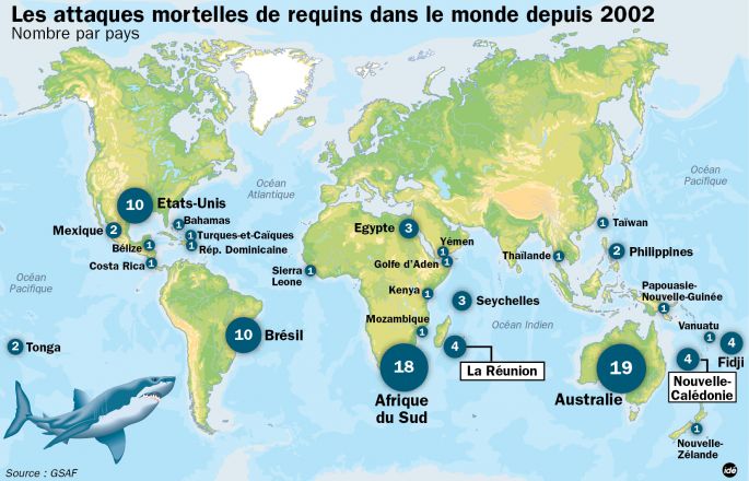 carte attaque requin monde