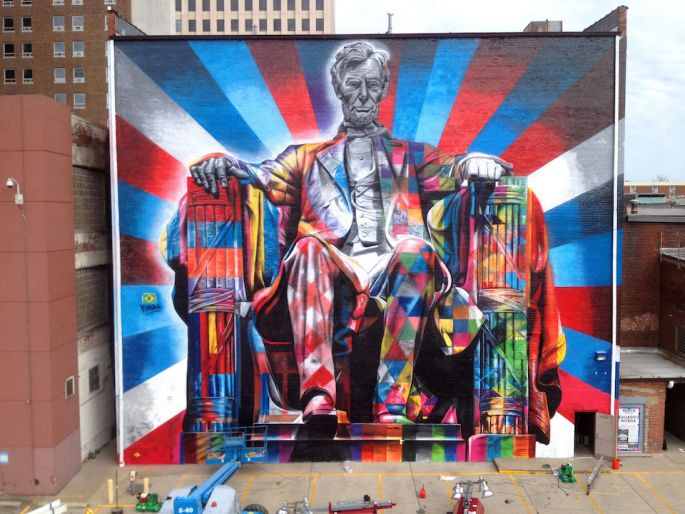 eduardo kobra, lincoln, street-art, street, art, 