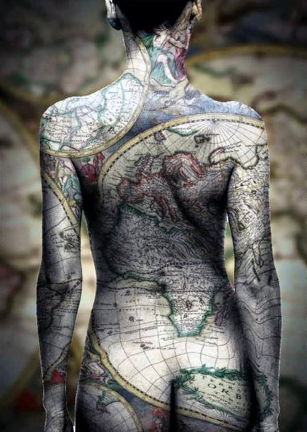 tatouages carte du monde