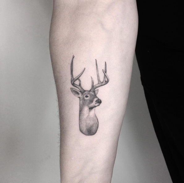 hyper-realistic-stag-tattoo