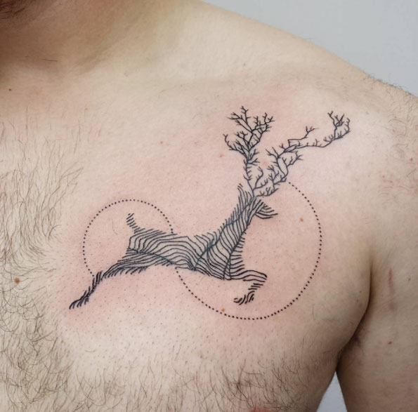 rooted-stag-tattoo