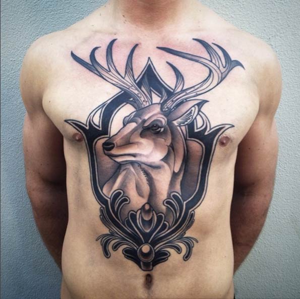 stag-chest-tattoo