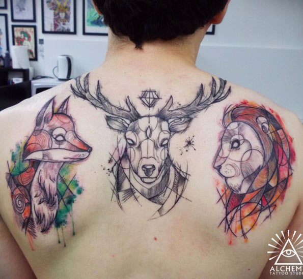 watercolor-animals-tattoo