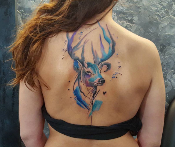 watercolor-deer-tattoo