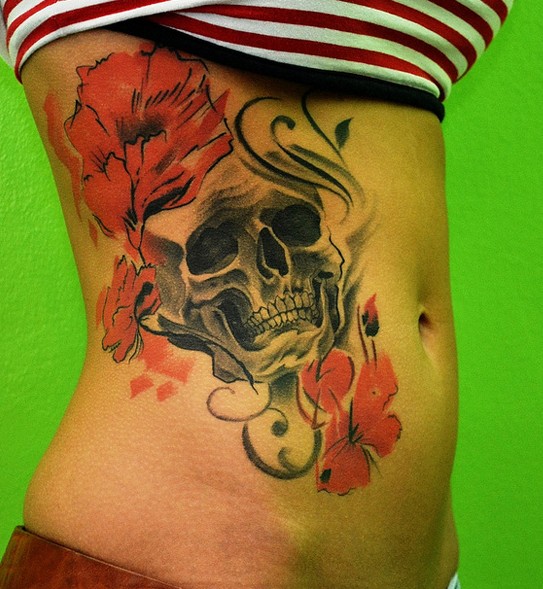 skull-tattoos-ventre
