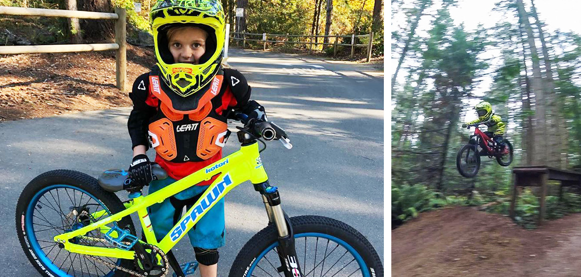 A cinq ans, il fait des runs de mountainbike sur le chemin de l'école