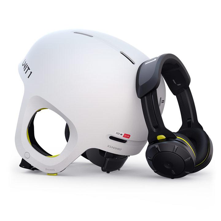 Ce casque audio se fixe dans un casque de ski