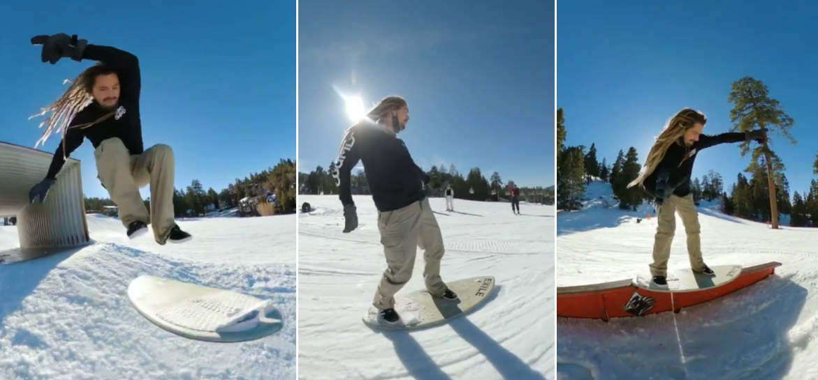 Quand le champion du monde de skimboard débarque sur la neige