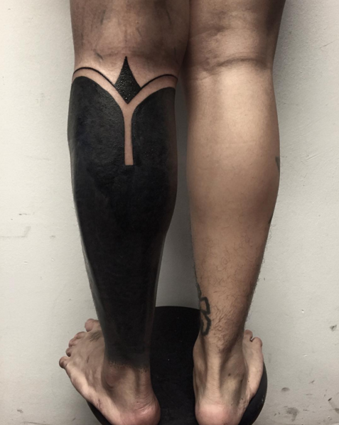 Tattoo blackout leg