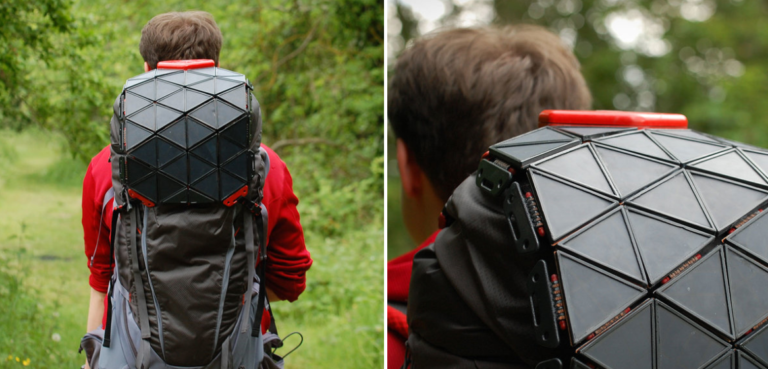 Un panneau solaire pliable pour sac à dos