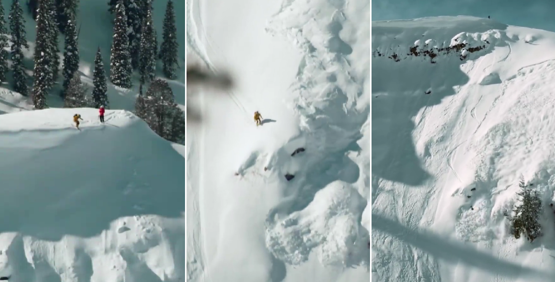 Vidéo Il réalise un backflip audessus d’une avalanche